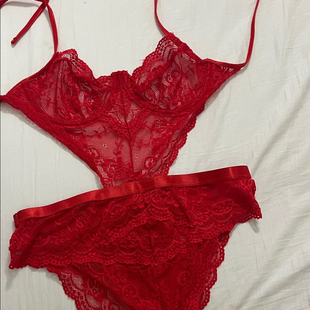 Red Lace Lingerie Set